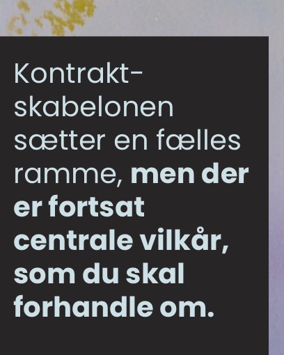 KOntraktskabelon forsat vilkår du skal forhandle om